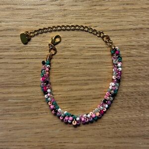 Twisty beaded gold bracelet bracelet